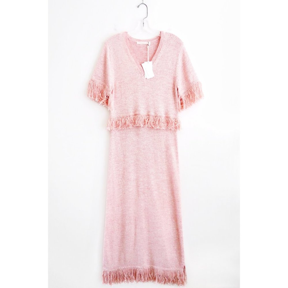 Creatures of Comfort Red White Knit Dress sz M NWT